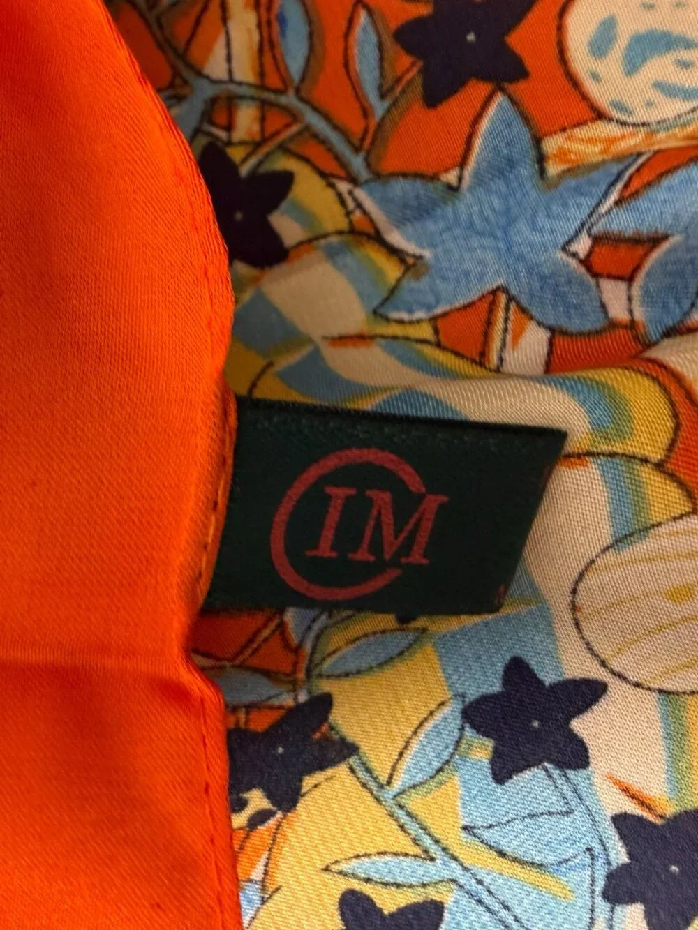 IM Tree Scarf 100% Silk Feeling Polyester Scarf Orange Blue White 35